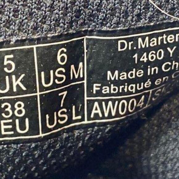 Women's Size 7 DR. MARTENS Red Leather Lace Up Side Zip 1460Y Combat Boots EUC - Picture 10 of 10